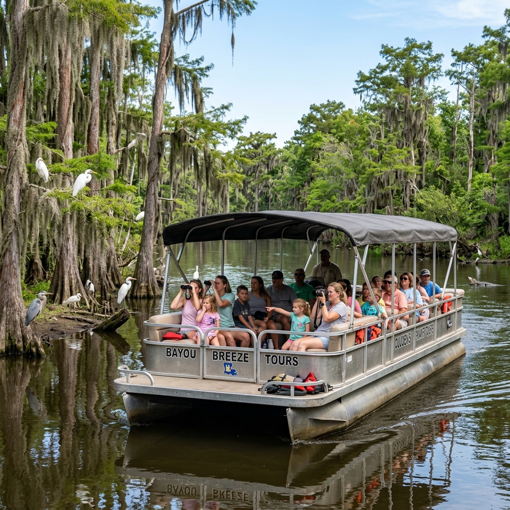 Ragin Cajun covered swamp boat tour